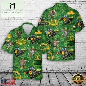 Tractor Planter, St Patrick's Day Hawaiian Shirt