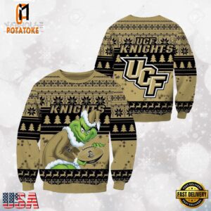 UCF Knights Grinch Custom Name NCAA Ugly Christmas Sweater