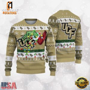 UCF Knights Merry Christmas Grinch Hand NCAA Ugly Christmas Sweater