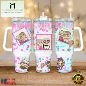 Up Valentine XOXO Disney Movies Stainless Steel Tumbler 40Oz With Handle