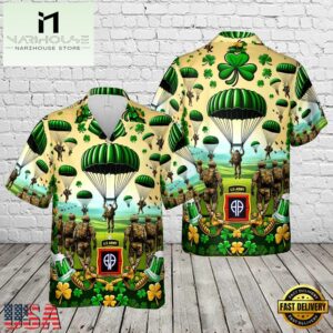 US Army 82nd Airborne Division St Patrick's Day Hawaiian Shirts