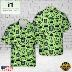 US Army 82nd Airborne Division St Patrick's Day Summer Hawaiian Shirt