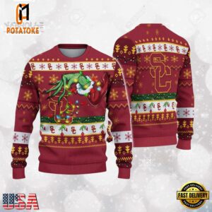 USC Trojans Merry Christmas Grinch Hand NCAA Ugly Christmas Sweater