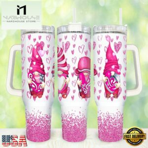 Valentines Gnome Cute Stainless Steel Tumbler 40Oz With Handle