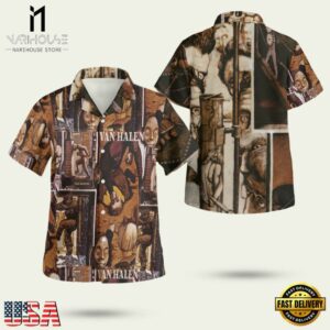 Van Halen Music Band Fair Warning Repeat Pattern Hawaiian Shirt