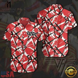 Van Halen Music Band Striped Hawaiian Shirt