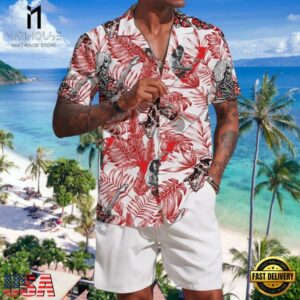 Van Halen Music Band With Guitar Red Color Hawaiian Shirt , Van Hanlen Hawaiian Shirts 7 Van Halen Music Band With Guitar Red Color Hawaiian Shirt