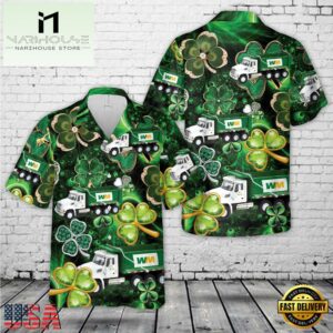 Waste Management Dump Truck, Patrick Day Hawaiian Shirt