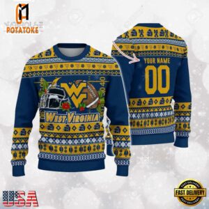 West Virginia Mountaineers Logo Football NCAA Ugly Christmas Sweater