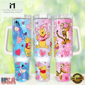 Winnie The Pooh Happy Valentine Day Tumbler 40oz