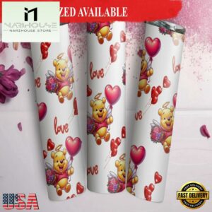 Winnie the pool Valentines Day tumbler