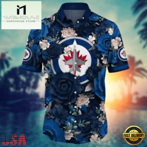 Winnipeg Jets NHL Blue Hawaiian Shirts