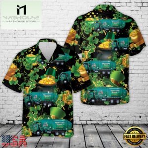 Winters Bros. Waste Systems, St Patrick's Day Hawaiian Shirt