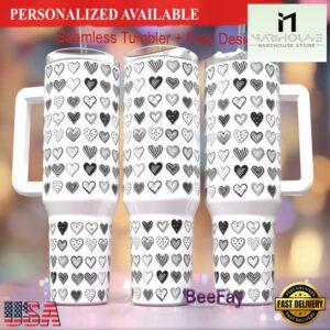 40 oz Valentine Tumbler Quencher Wrap Tumbler Seamless - 40oz Tumbler with Handle