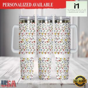 40oz Hearts Tumbler Wrap Love Valentines Day Tumbler - 40oz Tumbler with Handle