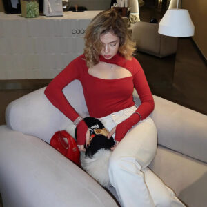 Alternative view of Hollow T-shirt Long Sleeve Slim-fit Top