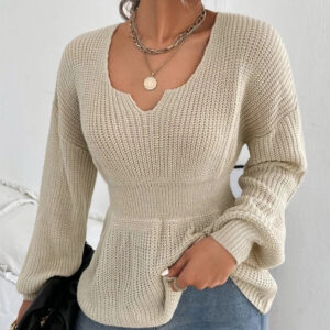 Alternative view of Fashion Ruffles Fitted Waist Sweater Women