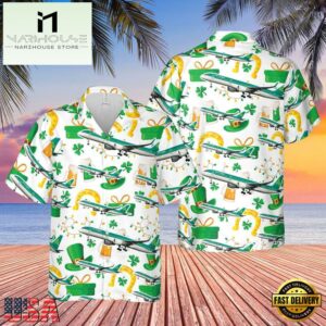 Aer Lingus Boeing 757-200 Saint Patrick'S Day Hawaiian Shirt