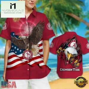 Alabama Crimson Tide Eagle US Flag Hawaiian Shirt