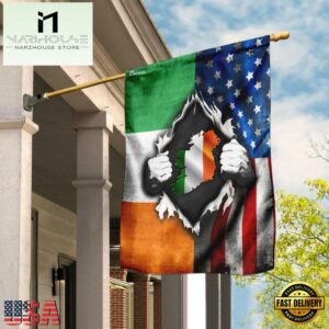 America Home With Irish House And Garden Flag