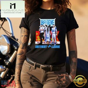 Amon-Ra St. Brown Jared Goff Dan Campbell Coach Detroit Lions Believe Super Bowl LIX Unisex T-Shirt