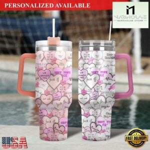 Anti Valentine Heart 40oz Tumbler Wrap Funny Valentine - 40oz Tumbler with Handle