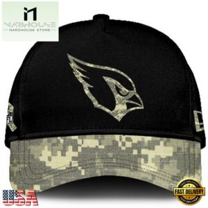 Arizona Cardinals 2024 Salute to Service Club Black Camo Cap Gift For Veteran