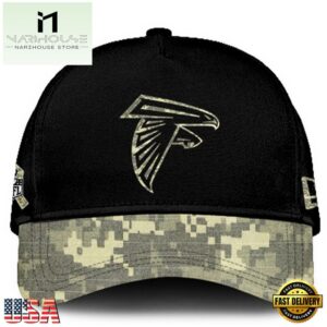 Atlanta Falcons 2024 Salute to Service Club Black Camo Cap Gift For Veteran