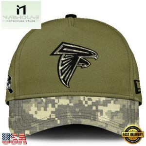 Atlanta Falcons 2024 Salute to Service Club Green Camo Cap Gift For Veteran