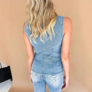 Alternative view of Denim Vest Casual Sleeveless Top