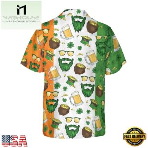 Beard Saint Patrick'S Day Seamless Pattern Hawaiian Shirt