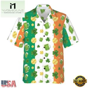 Beer Shamrock And Coin St Patrick'S Day Hawaiian Shirt