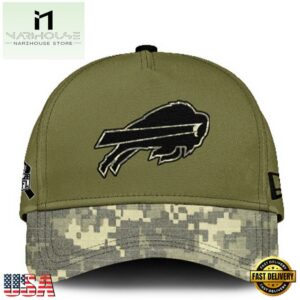 Buffalo Bills 2024 Salute to Service Club Green Camo Cap Gift For Veteran