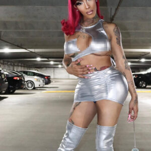 Alternative view of Women's Fashion Casual Solid Color Pleated Irregular Halter Dress