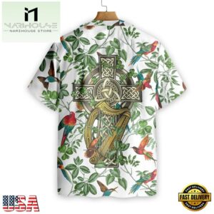 Celtic Cross Irish St. Patrick'S Shamrock Shirt, Irish Day Hawaiian Shirt