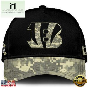 Cincinnati Bengals 2024 Salute to Service Club Black Camo Cap Gift For Veteran