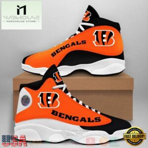 Cincinnati Bengals NFL Big Logo Football Team Air Jordan 13 Shoes - Gift For Fans