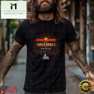 City of Super Bowl LIX NFL New Orleans Black T Shirt