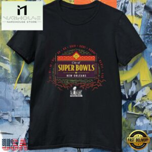 City of Super Bowl LIX NFL New Orleans Black T Shirt