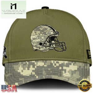 Cleveland Browns 2024 Salute to Service Club Green Camo Cap Gift For Veteran