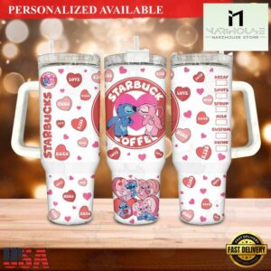 Couple Love 40oz Tumbler Wrap Valentines Gift 40oz Quencher - 40oz Tumbler with Handle