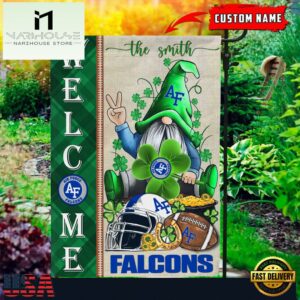 Custom Name Air Force Falcons Happy St. Patrick's Day Shamrock House And Garden Flag