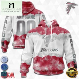 Custom Name And Number NFL Atlanta Falcons Color Christmas 3D Hoodie Shirt