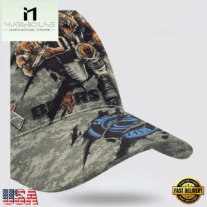 Custom Name And Number NFL Bears Camo Mascot Cap All Over Print SweatShirt