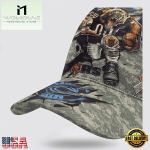 Custom Name And Number NFL Bears Camo Mascot Cap All Over Print SweatShirt