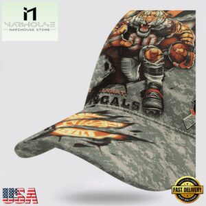 Custom Name And Number NFL Bengals Camo Mascot Classic Baseball Cap