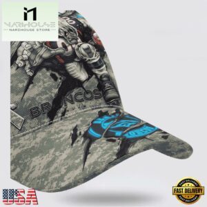 Custom Name And Number NFL Broncos Camo Mascot Classic Baseball Cap