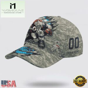 Custom Name And Number NFL Broncos Camo Mascot Classic Baseball Cap