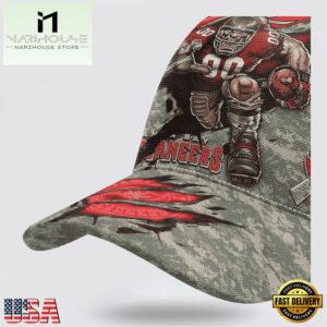 Custom Name And Number NFL Buccaneers Camo Mascot New Design Baseball Cap 11 Custom Name And Number NFL Buccaneers Camo Mascot Classic Baseball Cap