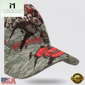 Custom Name And Number NFL Buccaneers Camo Mascot New Design Baseball Cap 10 Custom Name And Number NFL Buccaneers Camo Mascot Classic Baseball Cap